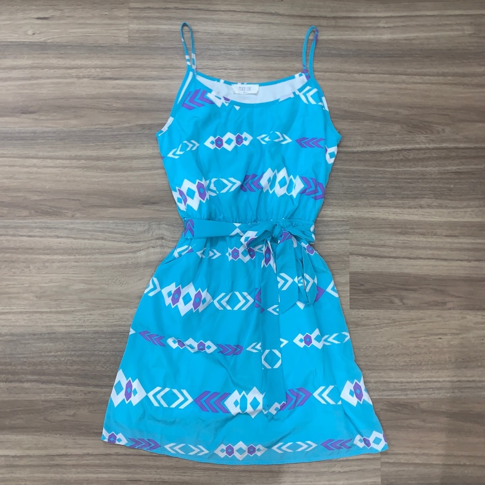 Light Blue Geometric Dress